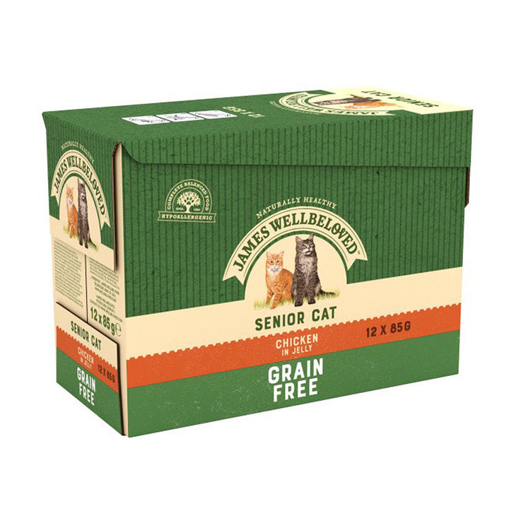 James Wellbeloved Senior Cat Grain Free Pouches with Chicken