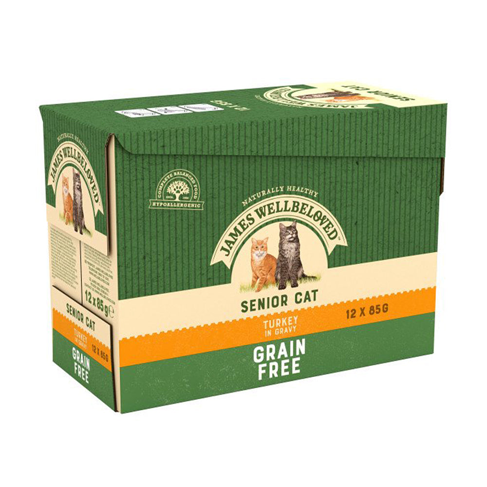 James Wellbeloved Senior Cat Grain Free Pouches with Turkey