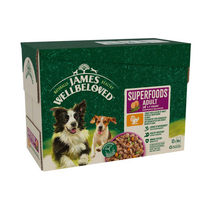 JW Dog Adult Super Food Turkey Gravy Pouch 12x90g