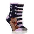 Platinum Ladies Wild Feet Cosy Lounge Socks - 2 Pack