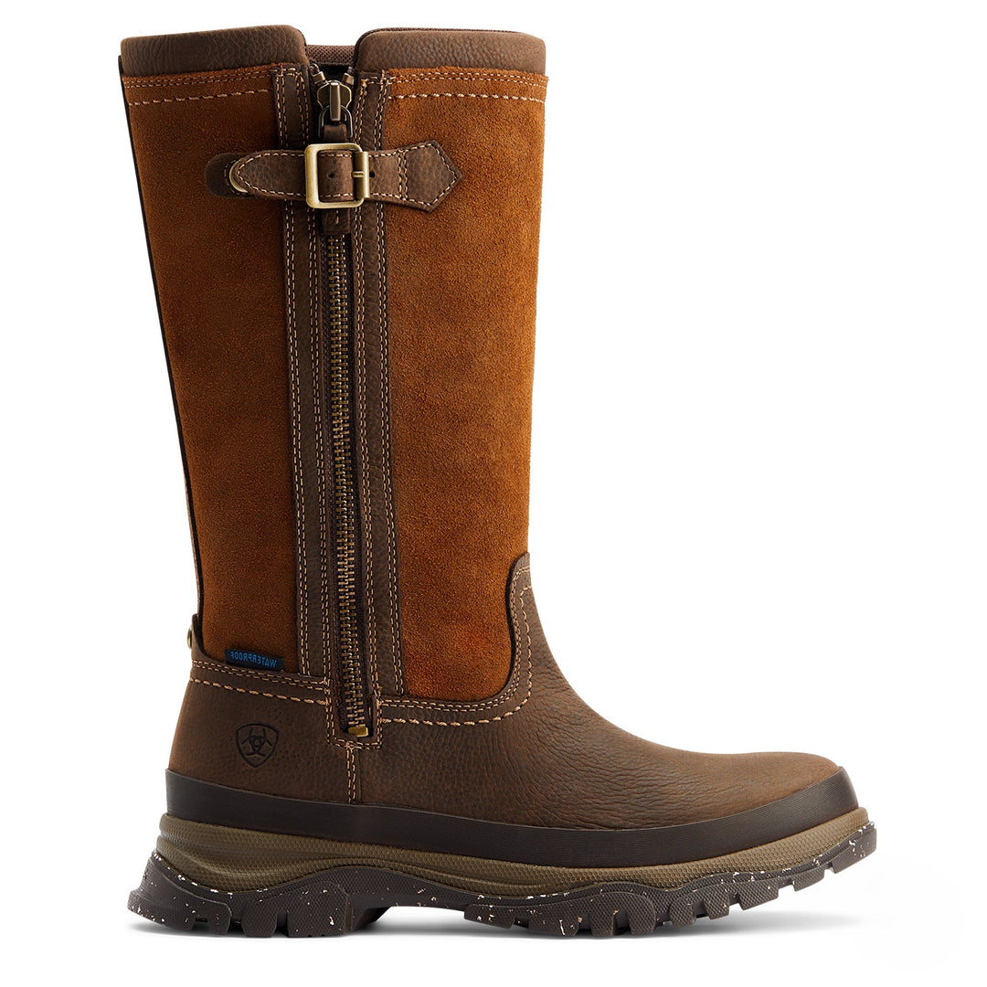 The Ariat Ladies Moresby Zip H2O Boots in Brown#Brown