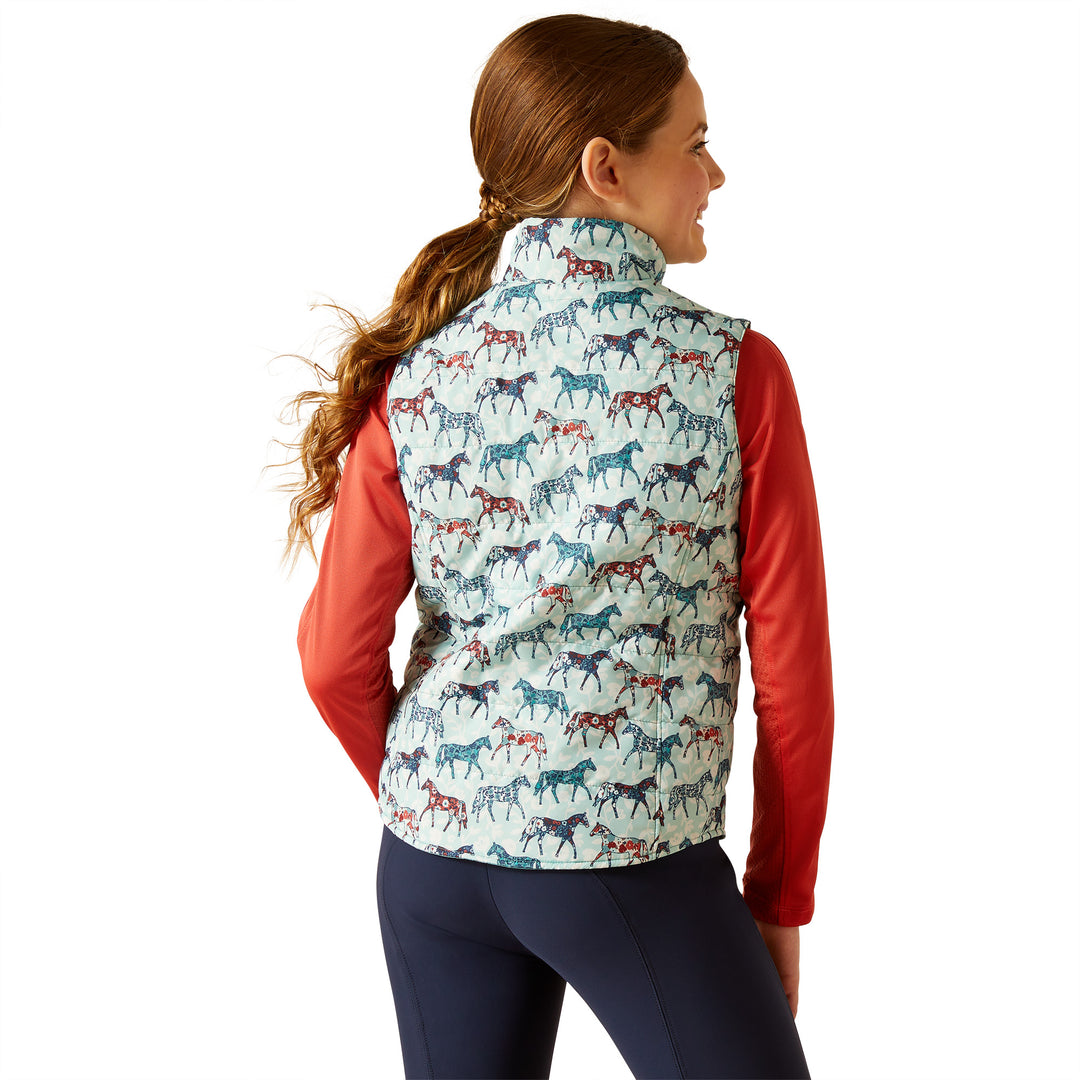 Ariat Girls Bella Insulated Reversible Vest#Blue Print