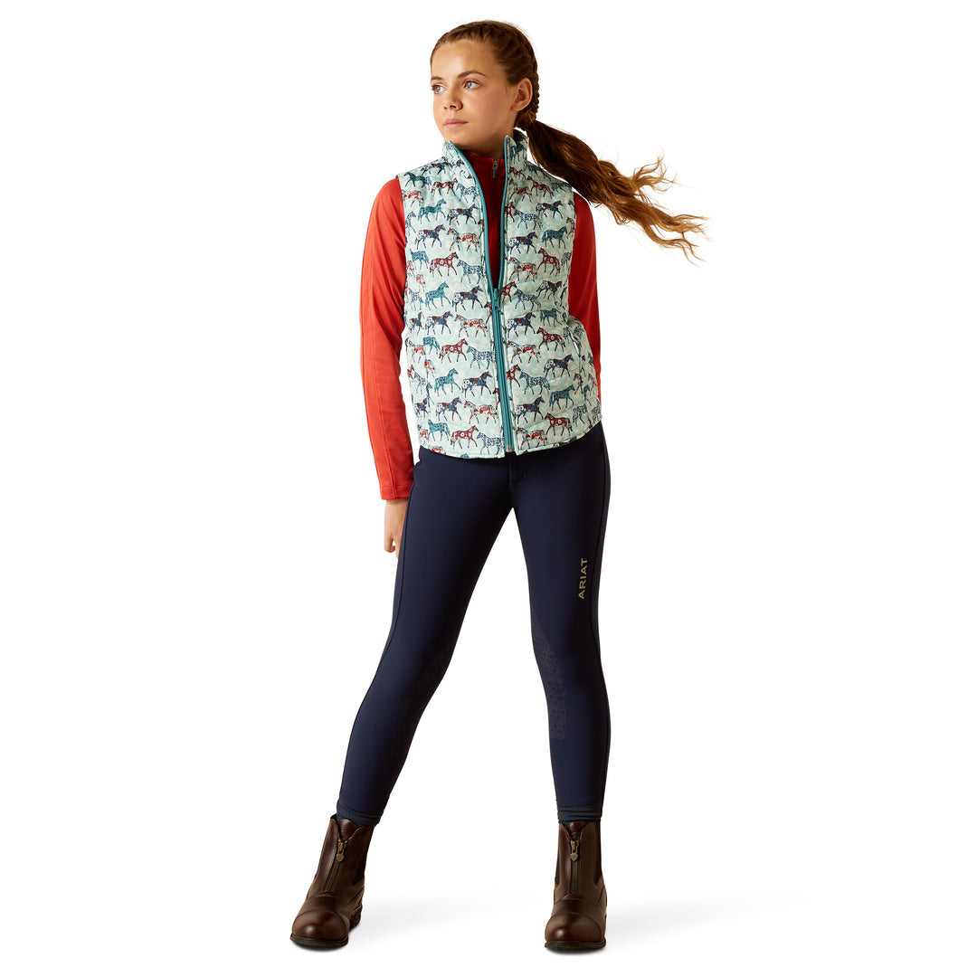 Ariat Girls Bella Insulated Reversible Vest#Blue Print