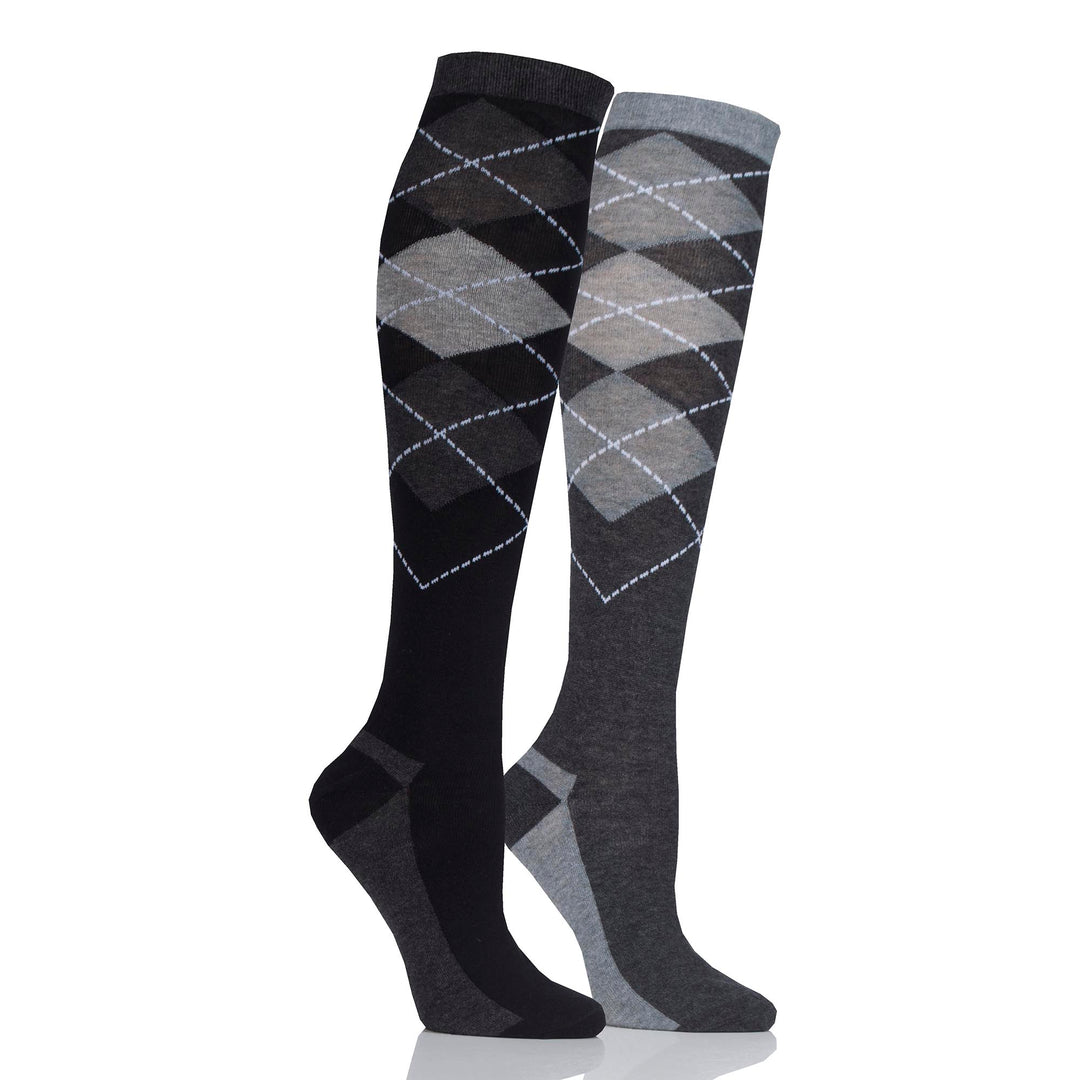 Platinum Ladies Lightweight Jaquard Argyle Socks - Ripon