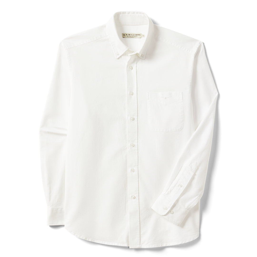 R M Williams Mens Regular Oxford Stripe Shirt