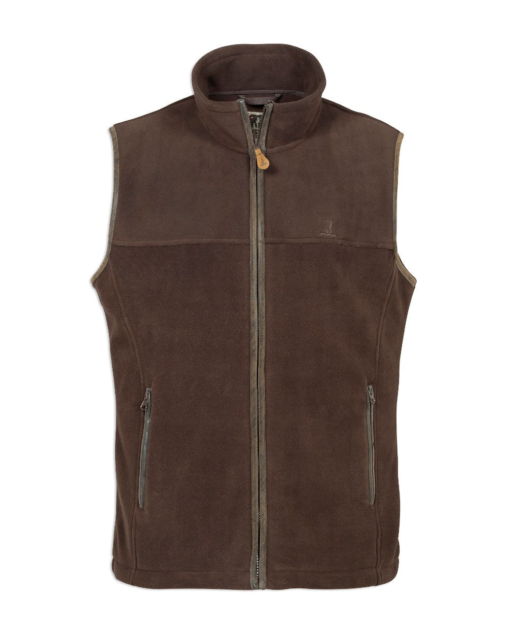 Percussion Mens Scotland Fleece Gilet#Brown