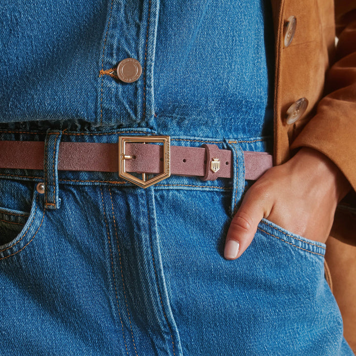 Fairfax & Favor Limited Edition Heather Suede Sennowe Belt