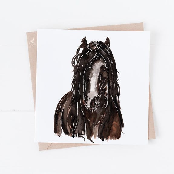 Meg Hawkins Shire Horse Card