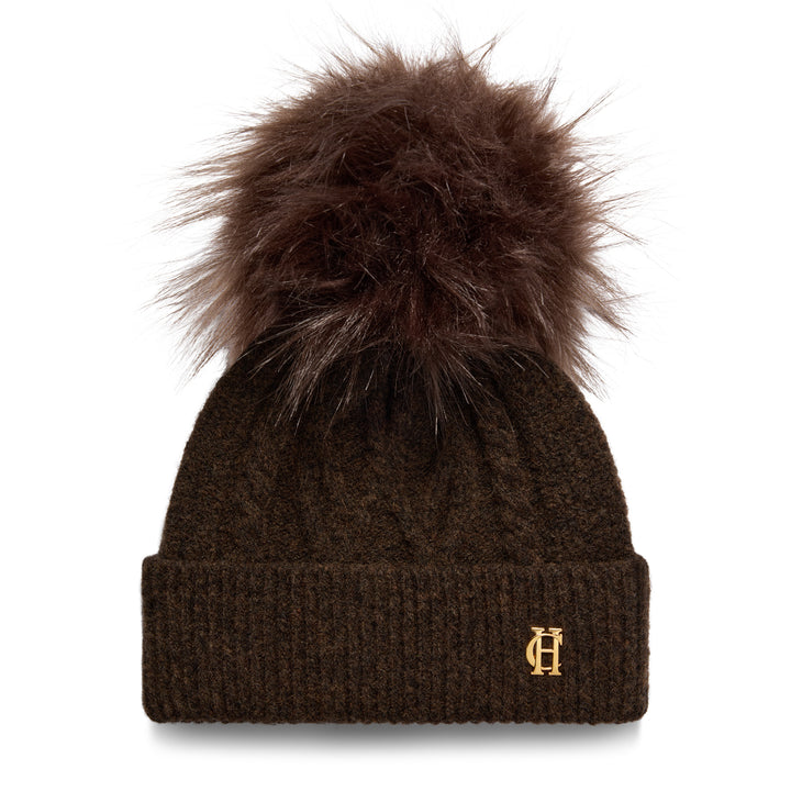 Holland Cooper Ladies Sloane Cable Bobble Hat