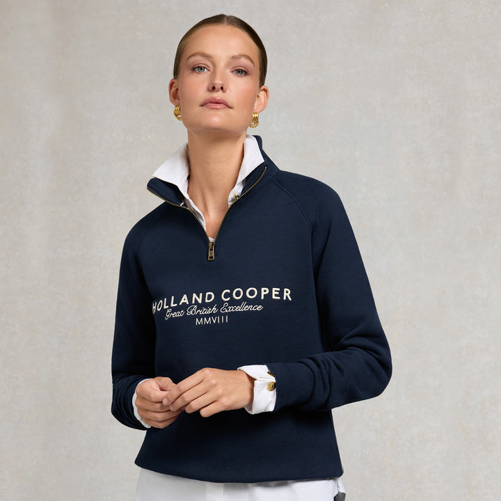 Holland Cooper Ladies Sporting Goods Zip Henley