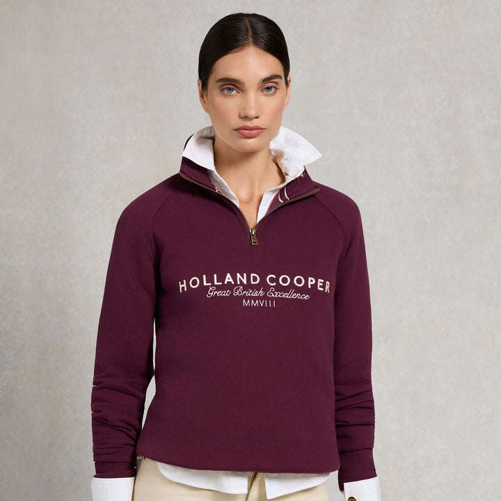 Holland Cooper Ladies Sporting Goods Zip Henley