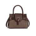 Fairfax & Favor Stockist Exclusive Mini Windsor Handbag - Port & Deep Taupe Suede