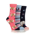Platinum Ladies Wild Feet Crew Socks - 3 Pack