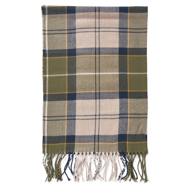 The Barbour Galingale Tartan Scarf in Green Print#Green Print