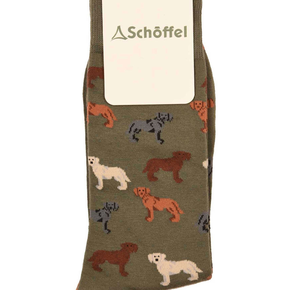 The Schoffel Mens Single Cotton Socks in Olive#Olive