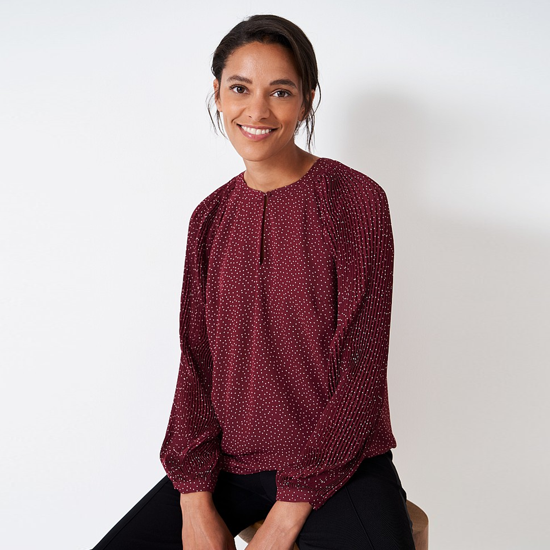 The Crew Ladies Isla Blouse in Raspberry#Raspberry