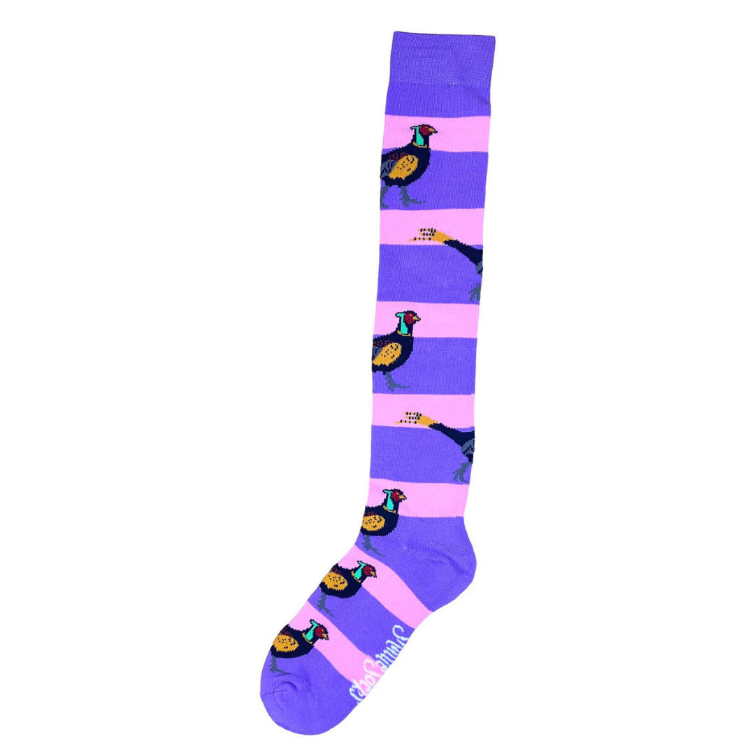The Shuttle Socks Ladies Pheasant Welly Socks in Purple#Purple