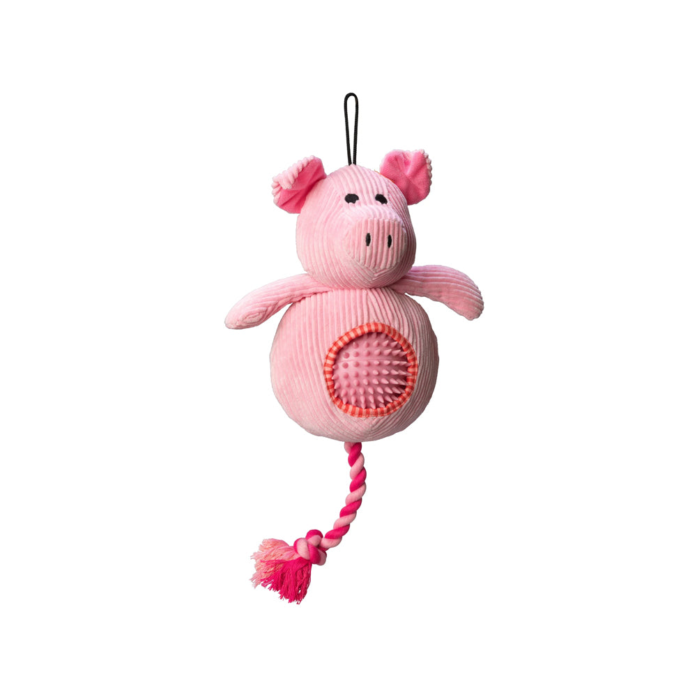 House Of Paws Pig Cord Toy with Spiky Ball