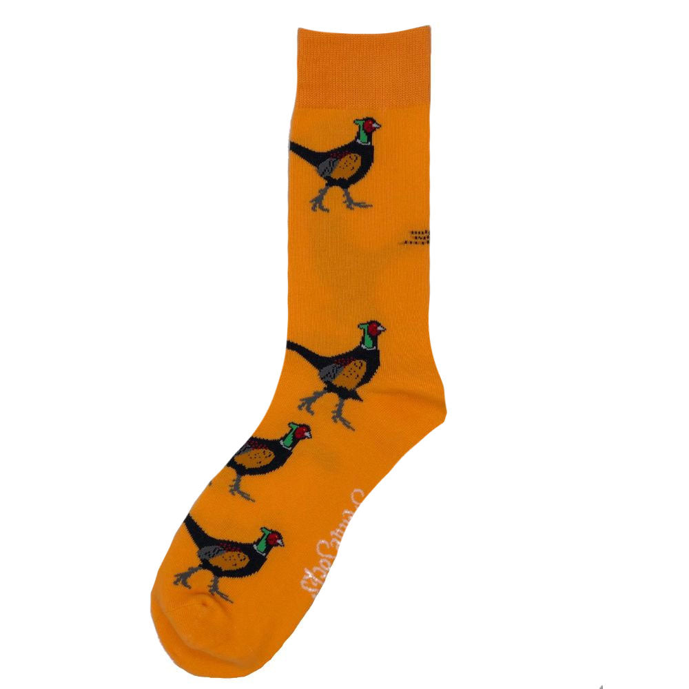 The Shuttle Socks Mens Pheasant Socks in Orange#Orange