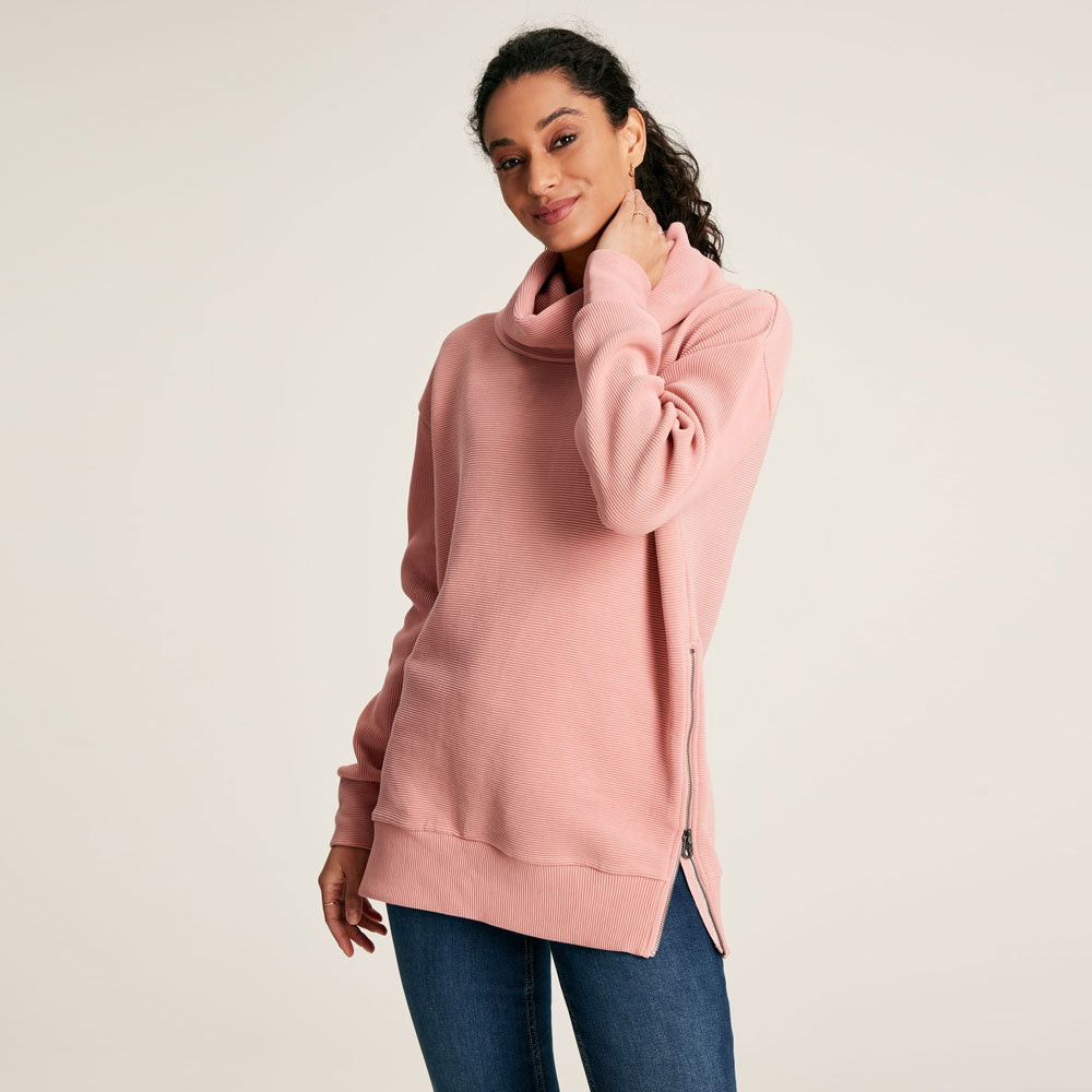 Joules Ladies Willow Cowl Neck Sweater#Dusky Pink