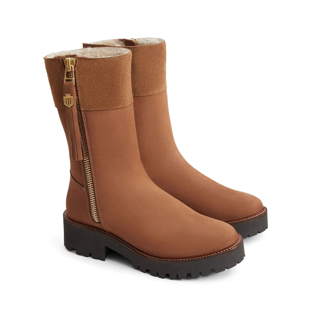 Fairfax & Favor Ladies Shearling Lined Paris Nubuck Boots