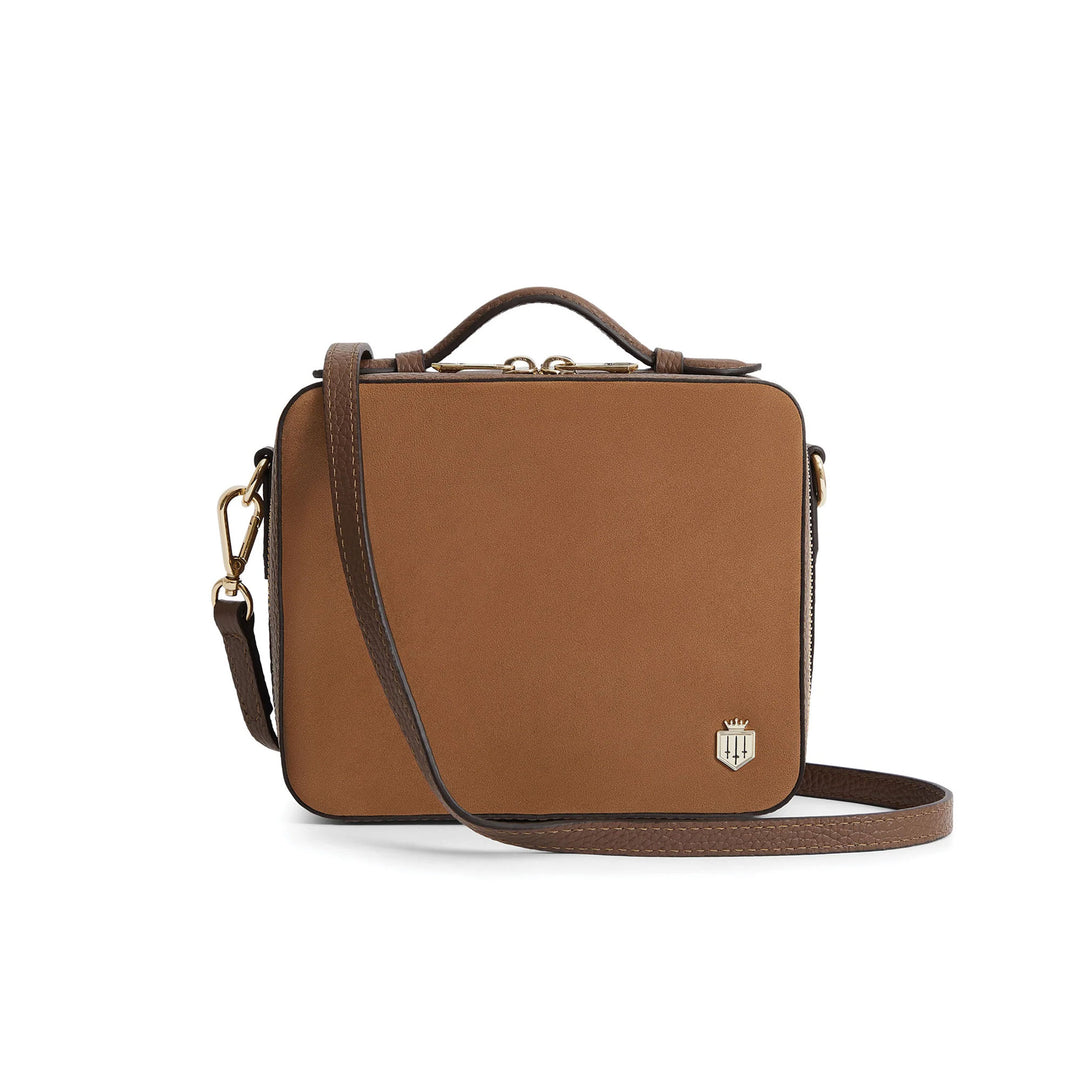 The Fairfax & Favor Buckingham Suede Cross Body Bag in Tan#Tan
