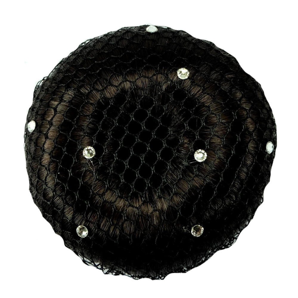 The ShowQuest Bun Net with Crystals in Black#Black