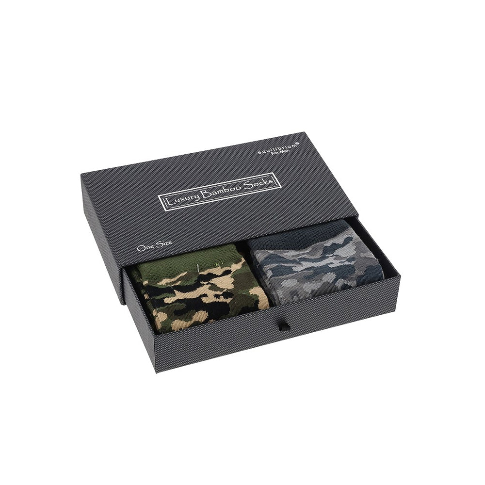 Mens Bamboo Socks Gift Box Camo
