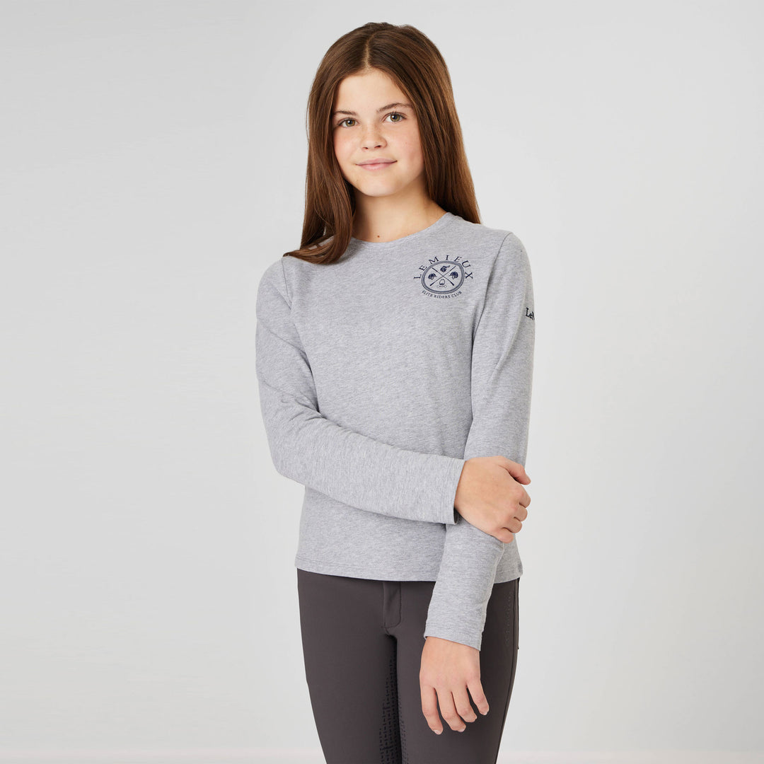 The LeMieux Young Rider Lara Long Sleeve Tee in Grey#Grey
