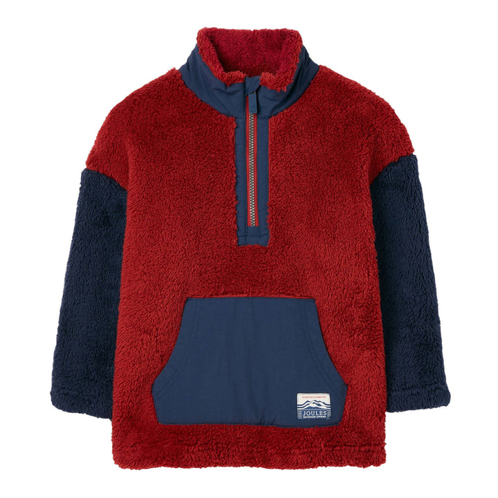 Joules Boys Always Cosy 1/Z Zip Fabric Mix Fleece#Navy