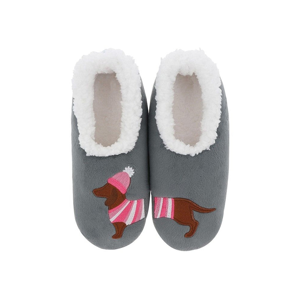 Snoozies! Slippers Stripy Dachshund