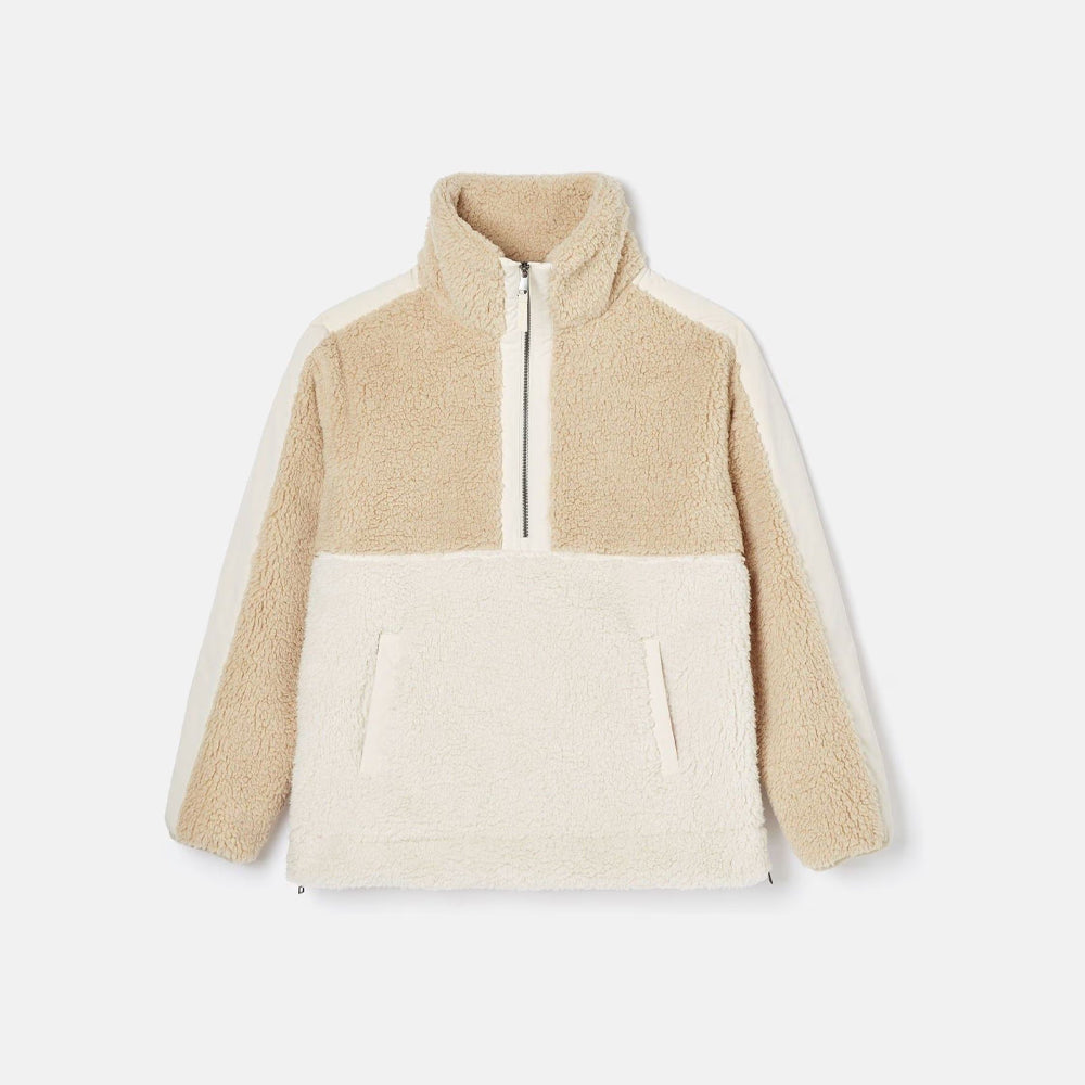 Joules Ladies Cream Fleece Jacket Mallory Cream Borg Fleece Gilet