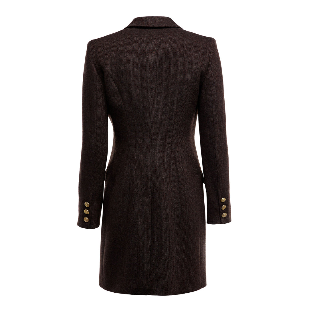 Holland Cooper Ladies Highgrove Coat in Chocolate#Chocolate