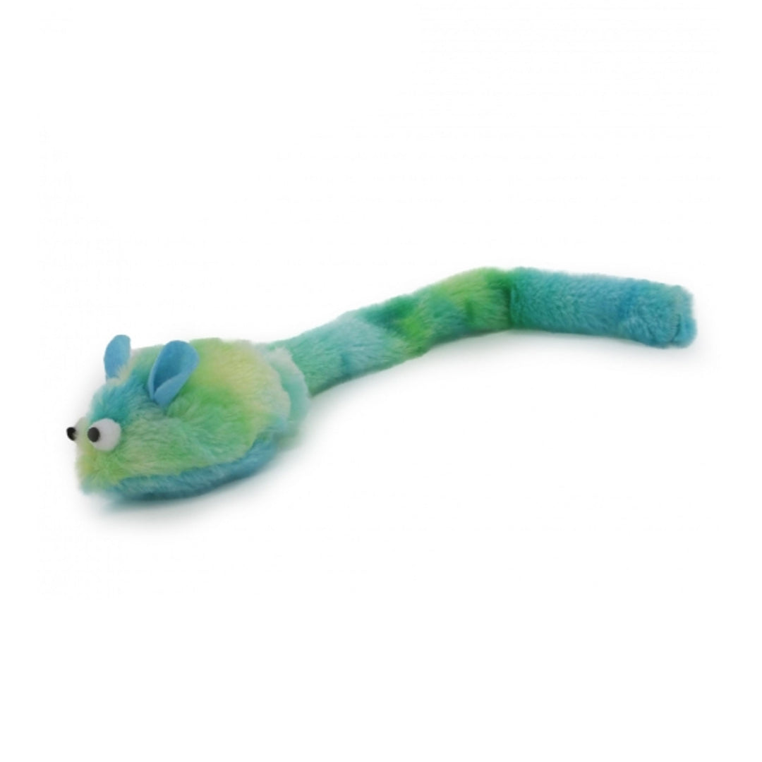 The Ancol Green Fluffy Mouse Cat Toy in Green#Green