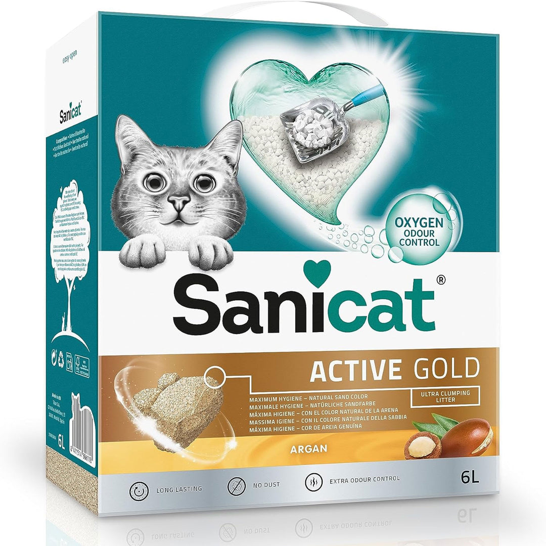 Sanicat Active Gold Argan Cat Litter 6ltr 6L