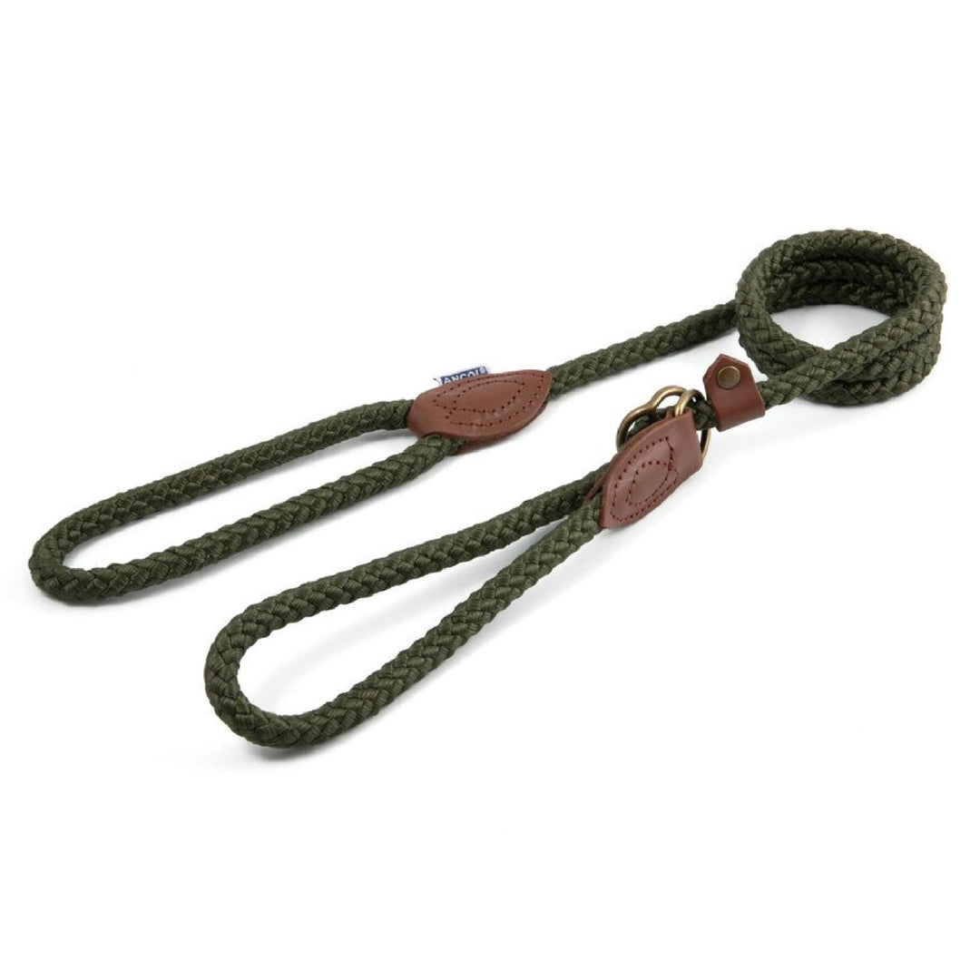 The Ancol Heritage Rope Slip Lead in Green#Green