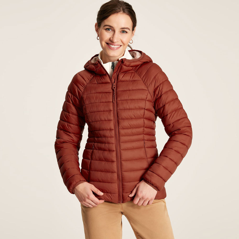 Joules Ladies Bramley Packable Padded Coat#Light Red