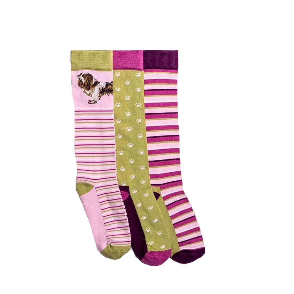 The Toggi Ladies Spaniel Socks in Pink Print#Pink Print