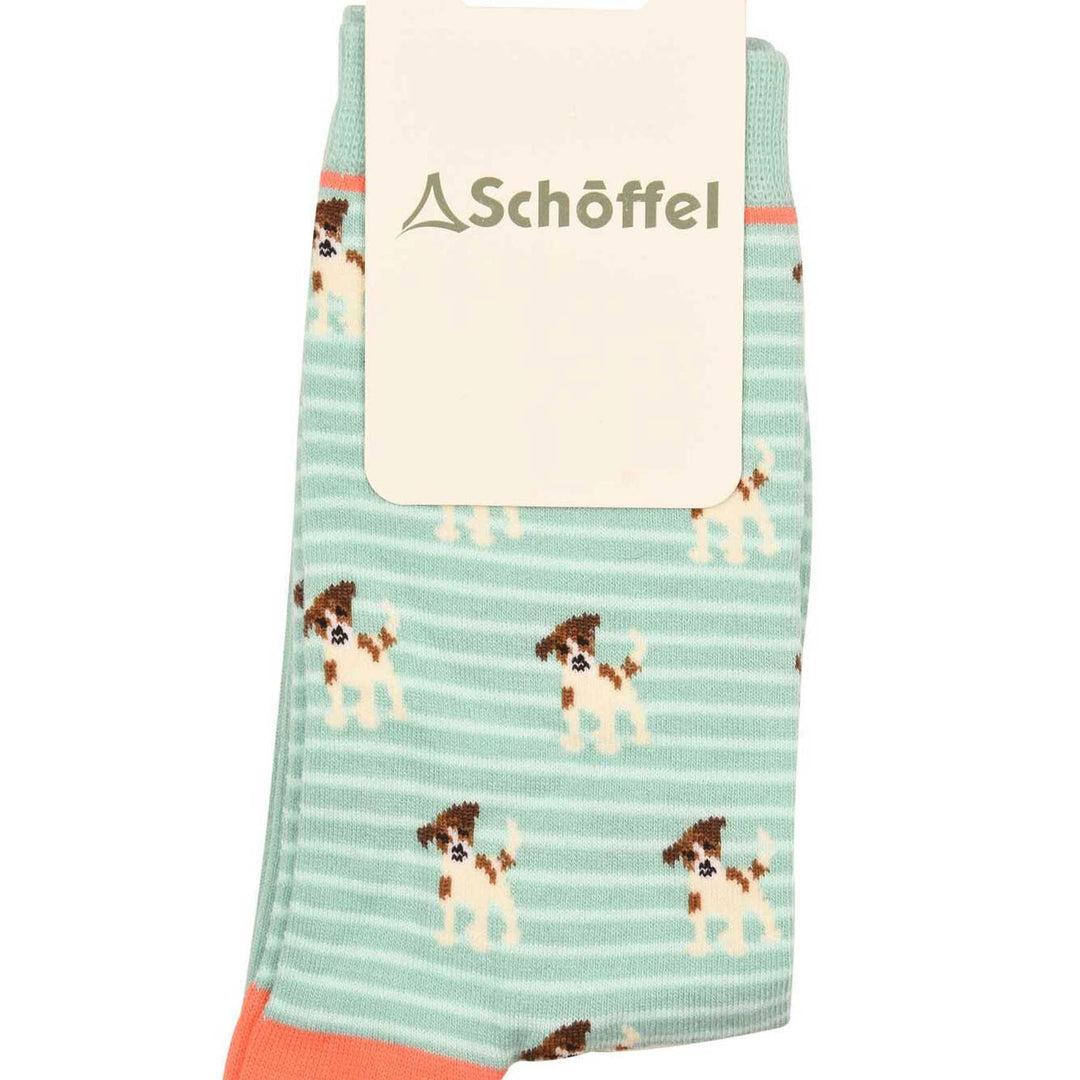 The Schoffel Ladies Single Cotton Socks in White Print#White Print