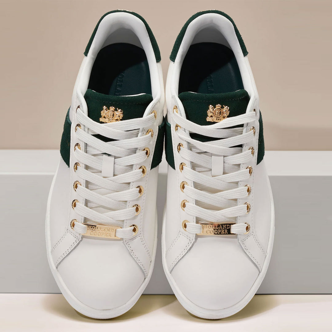 Holland Cooper Ladies Knightsbridge Court Trainer (Green Stripe)