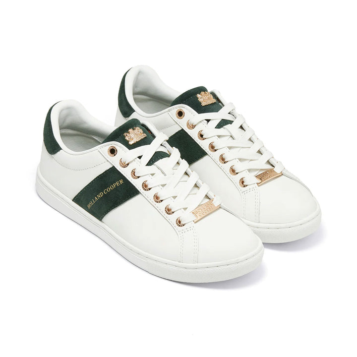 Holland Cooper Ladies Knightsbridge Court Trainer (Green Stripe)