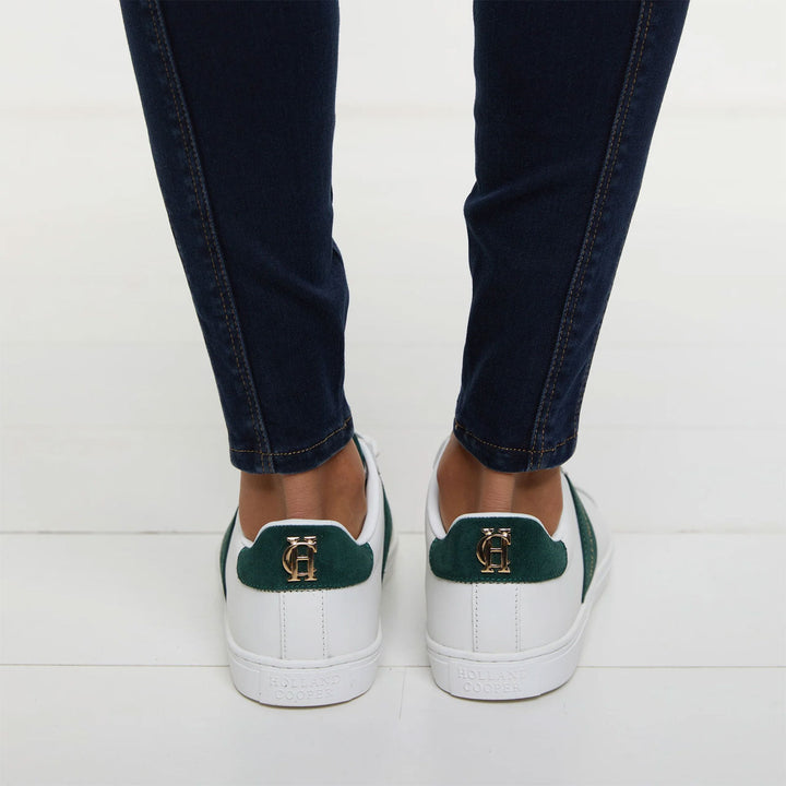 Holland Cooper Ladies Knightsbridge Court Trainer (Green Stripe)