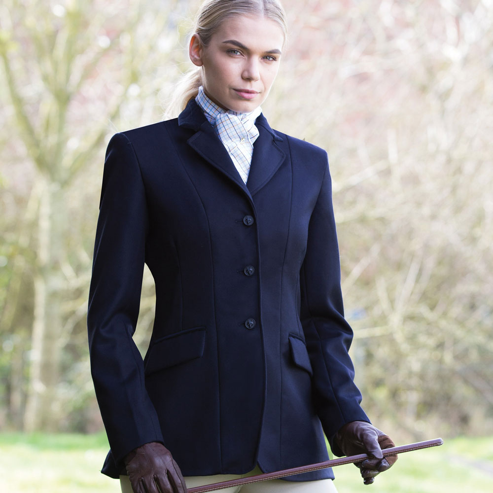 The Equetech Ladies Kimblewick Wool Riding Coat in Navy#Navy