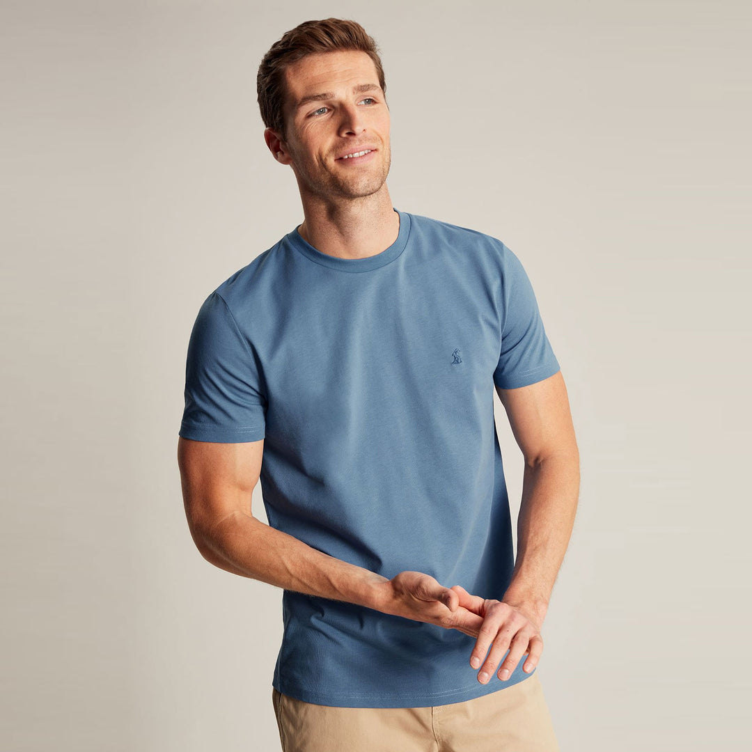 The Joules Mens Denton Plain Tee in Light Blue#Light Blue