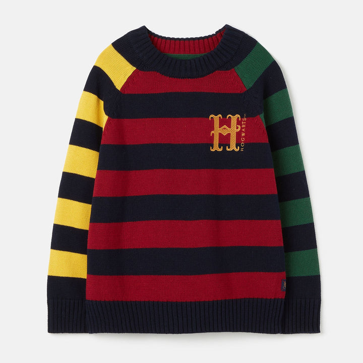 The Joules Boys Harry Potter Hogwarts Stripe Jumper in Multi-Stripe#Navy Stripe