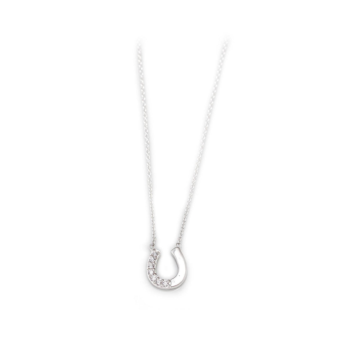 Hiho Silver Exclusive Sterling Silver CZ and Horseshoe Necklace