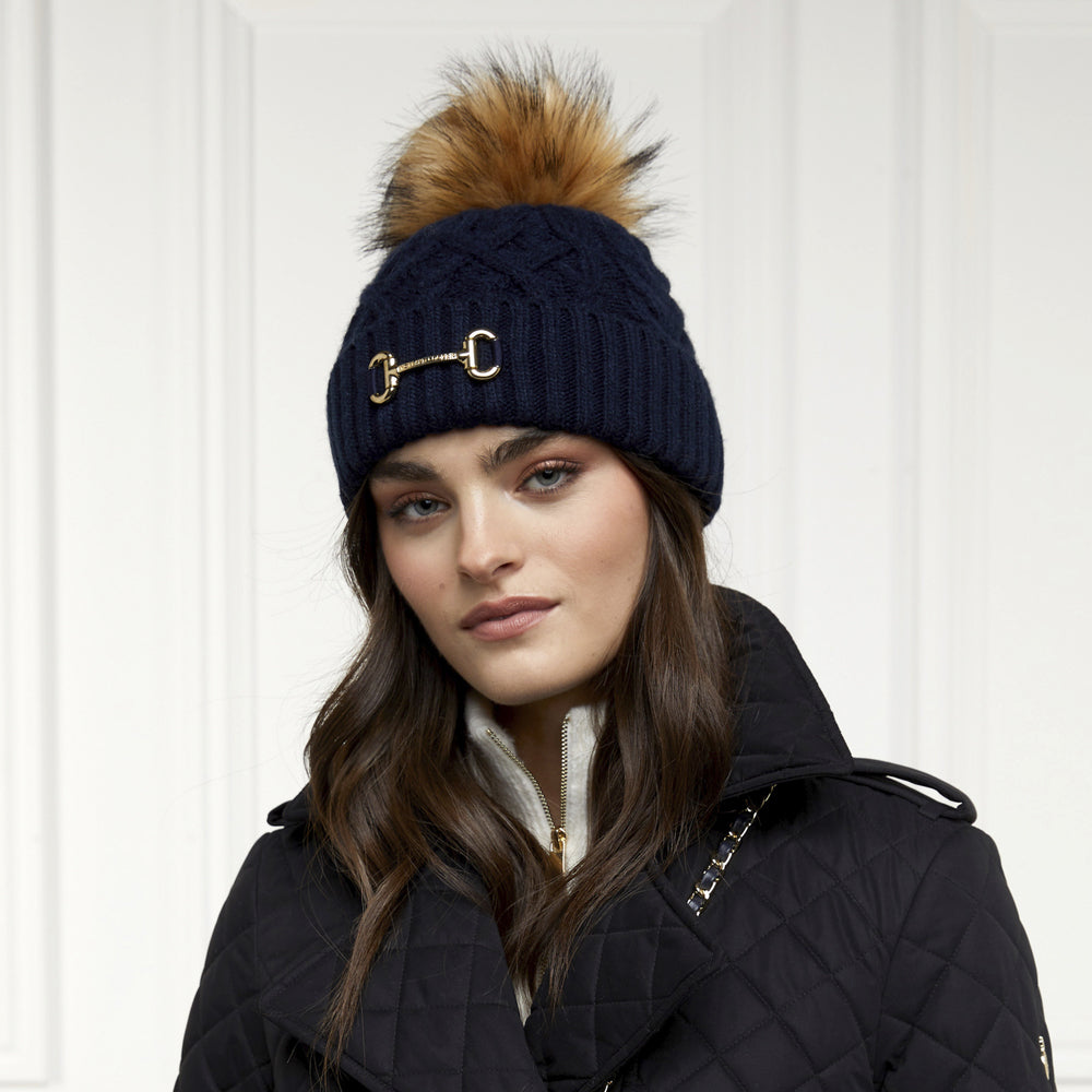 Holland Cooper Ladies Horsebit Bobble Hat