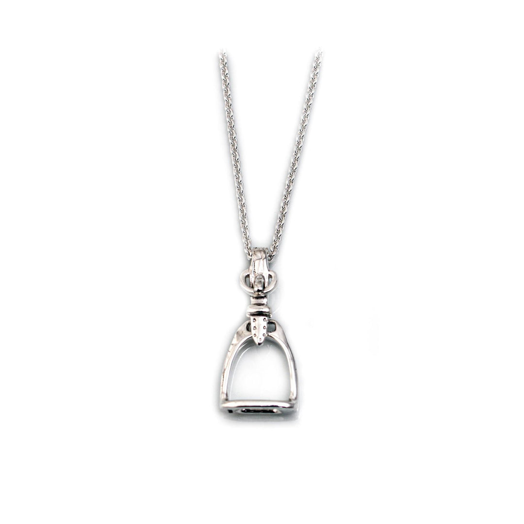 Hiho Silver Sterling Silver Stirrup Pendant With Fine Trace Chain
