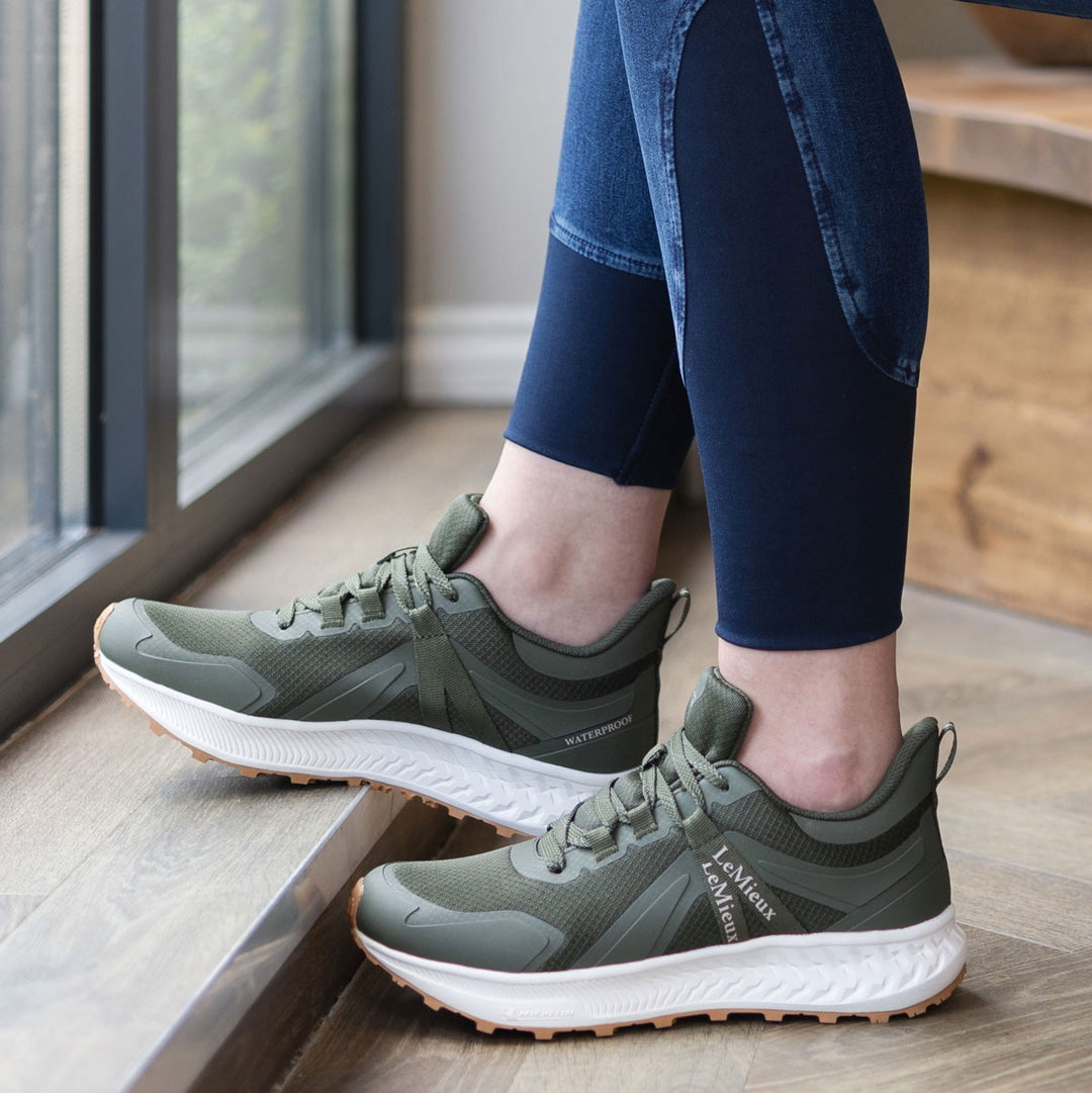 The LeMieux Trax Waterproof Trainer in Khaki#Khaki