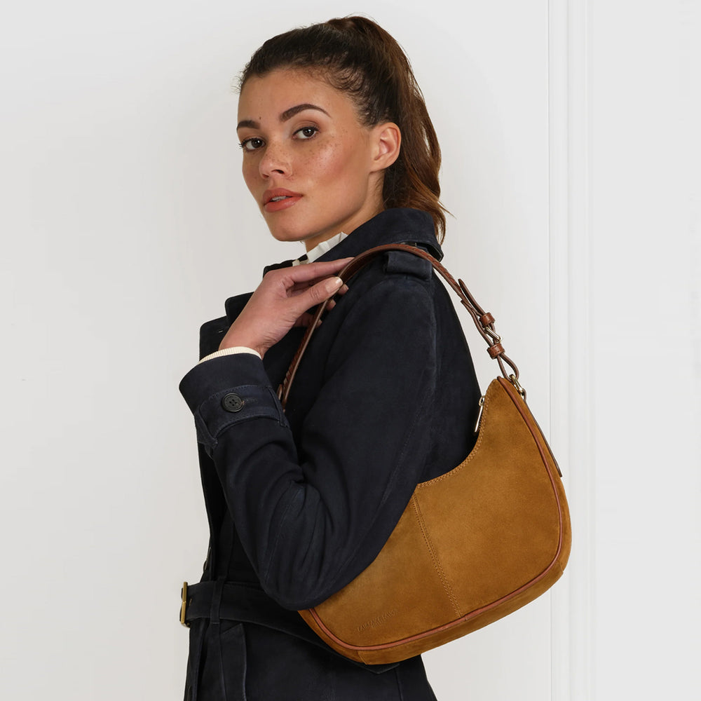 Fairfax & Favor Tetbury Crescent Bag Suede